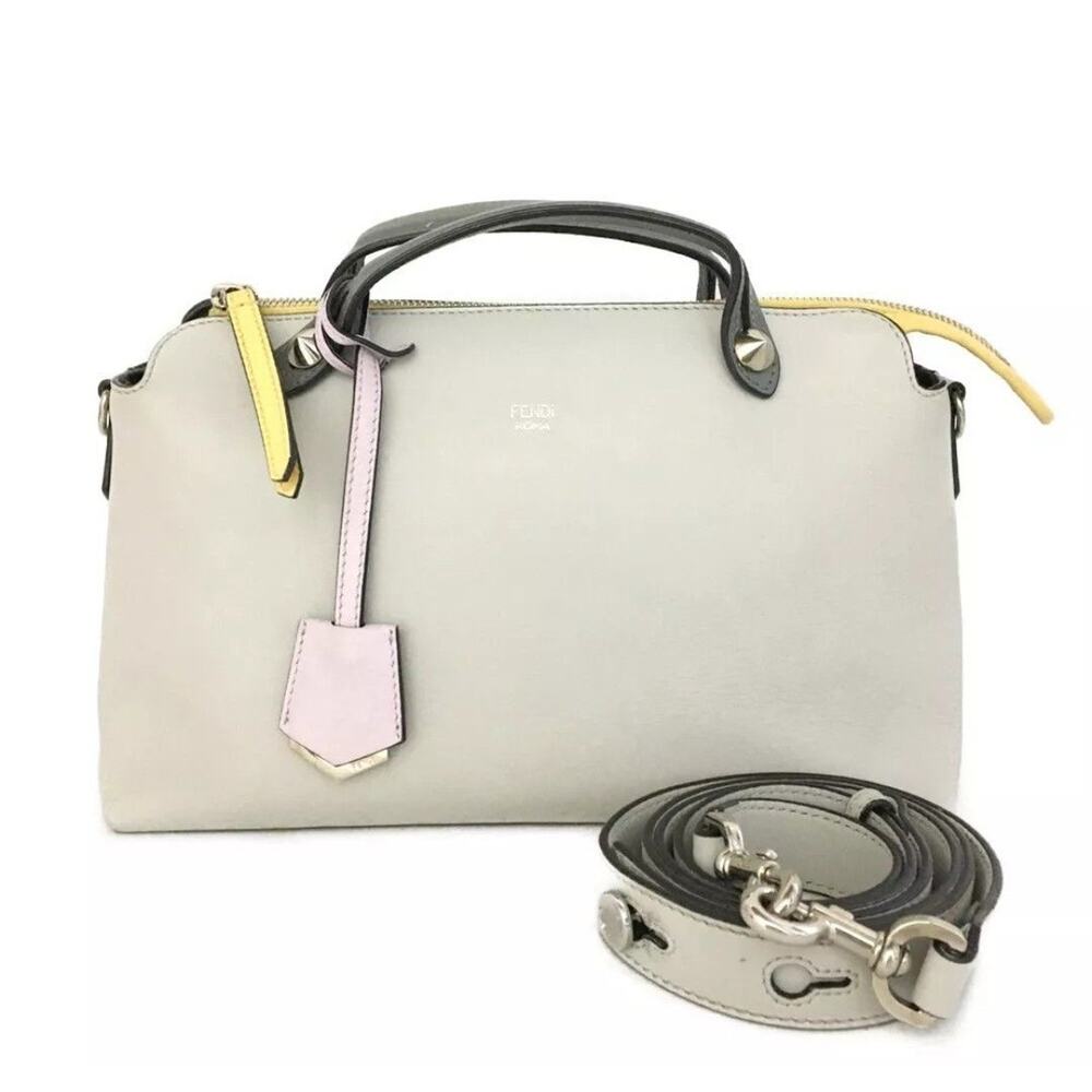 Fendi Gray and Yellow Satchel Bag